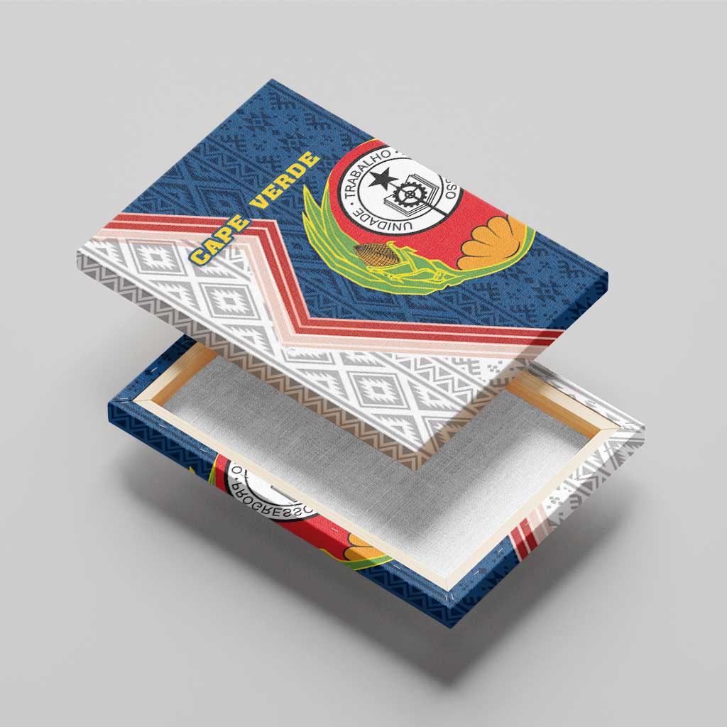 Cape Verde Canvas Wall Art Verde Coat Of Arms And Pattern - Wonder Print Shop