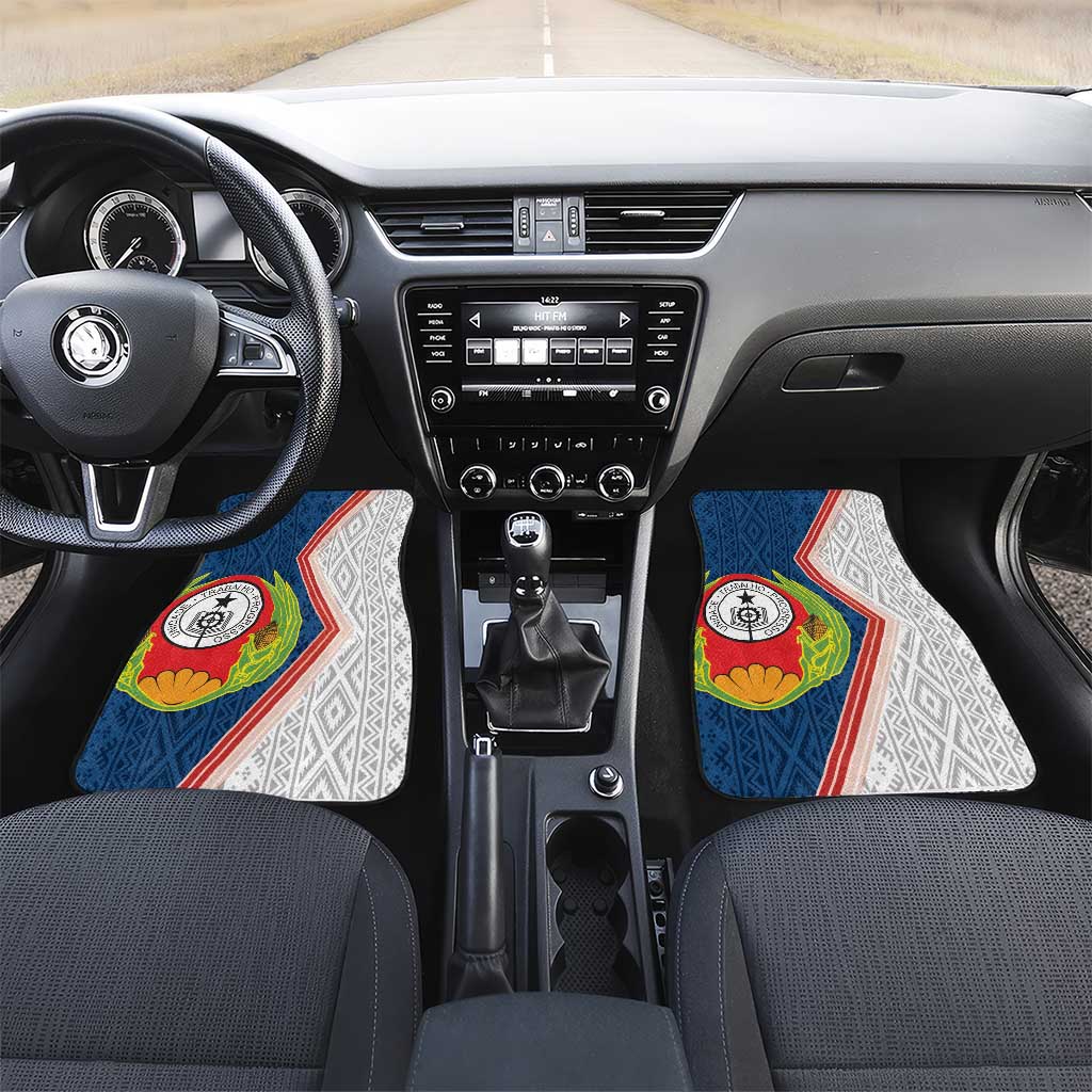 Cape Verde Car Mats Verde Coat Of Arms And Pattern - Wonder Print Shop