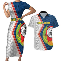 Cape Verde Couples Matching Short Sleeve Bodycon Dress and Hawaiian Shirt Verde Coat Of Arms And Pattern - Wonder Print Shop