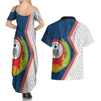 Cape Verde Couples Matching Summer Maxi Dress and Hawaiian Shirt Verde Coat Of Arms And Pattern - Wonder Print Shop