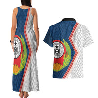 Cape Verde Couples Matching Tank Maxi Dress and Hawaiian Shirt Verde Coat Of Arms And Pattern - Wonder Print Shop