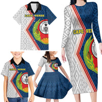 Cape Verde Family Matching Long Sleeve Bodycon Dress and Hawaiian Shirt Verde Coat Of Arms And Pattern - Wonder Print Shop