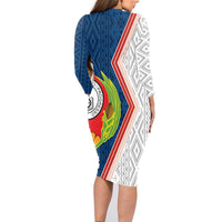 Cape Verde Family Matching Long Sleeve Bodycon Dress and Hawaiian Shirt Verde Coat Of Arms And Pattern - Wonder Print Shop