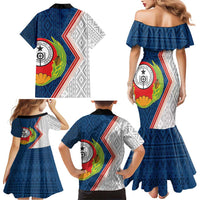 Cape Verde Family Matching Mermaid Dress and Hawaiian Shirt Verde Coat Of Arms And Pattern - Wonder Print Shop