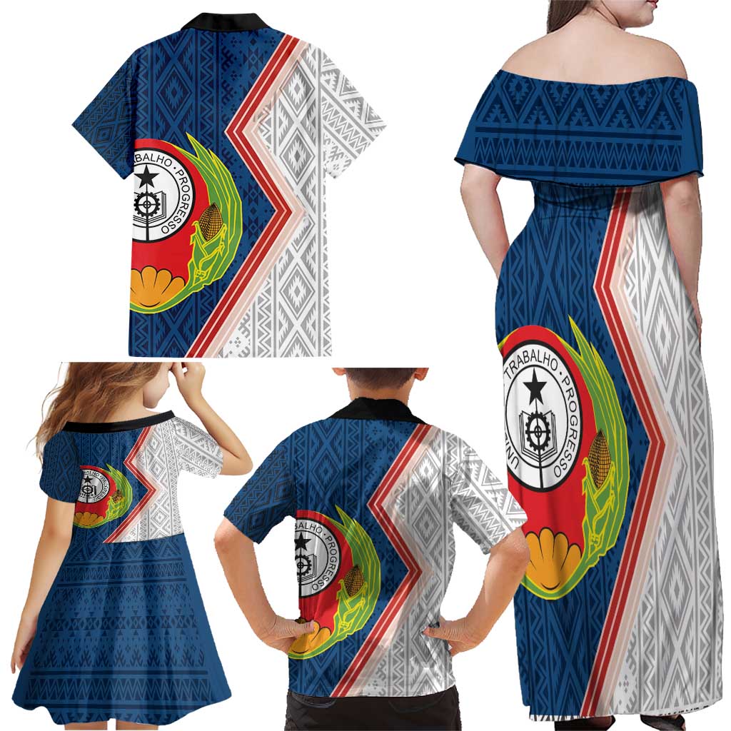 Cape Verde Family Matching Off Shoulder Maxi Dress and Hawaiian Shirt Verde Coat Of Arms And Pattern - Wonder Print Shop