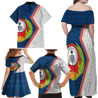 Cape Verde Family Matching Off Shoulder Maxi Dress and Hawaiian Shirt Verde Coat Of Arms And Pattern - Wonder Print Shop