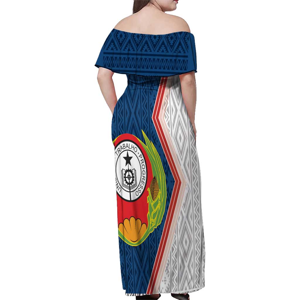 Cape Verde Family Matching Off Shoulder Maxi Dress and Hawaiian Shirt Verde Coat Of Arms And Pattern - Wonder Print Shop