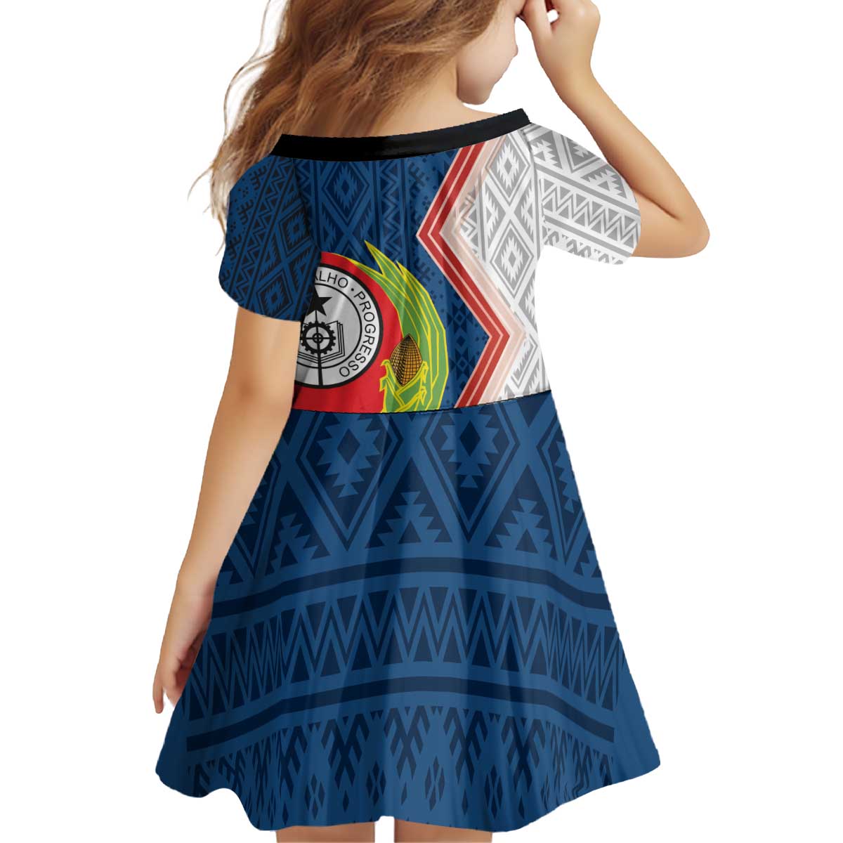 Cape Verde Family Matching Off Shoulder Short Dress and Hawaiian Shirt Verde Coat Of Arms And Pattern - Wonder Print Shop