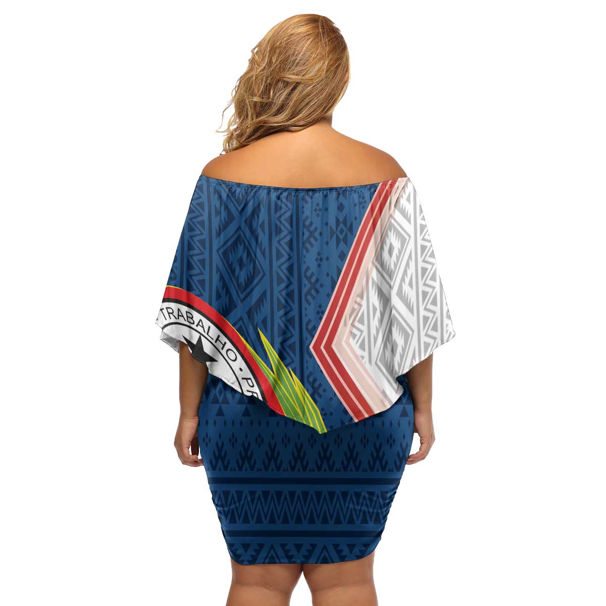 Cape Verde Family Matching Off Shoulder Short Dress and Hawaiian Shirt Verde Coat Of Arms And Pattern - Wonder Print Shop