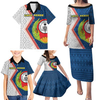 Cape Verde Family Matching Puletasi and Hawaiian Shirt Verde Coat Of Arms And Pattern - Wonder Print Shop