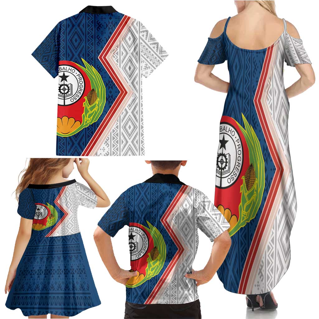 Cape Verde Family Matching Summer Maxi Dress and Hawaiian Shirt Verde Coat Of Arms And Pattern - Wonder Print Shop