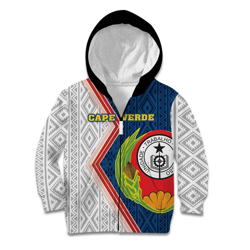 Cape Verde Kid Hoodie Verde Coat Of Arms And Pattern - Wonder Print Shop