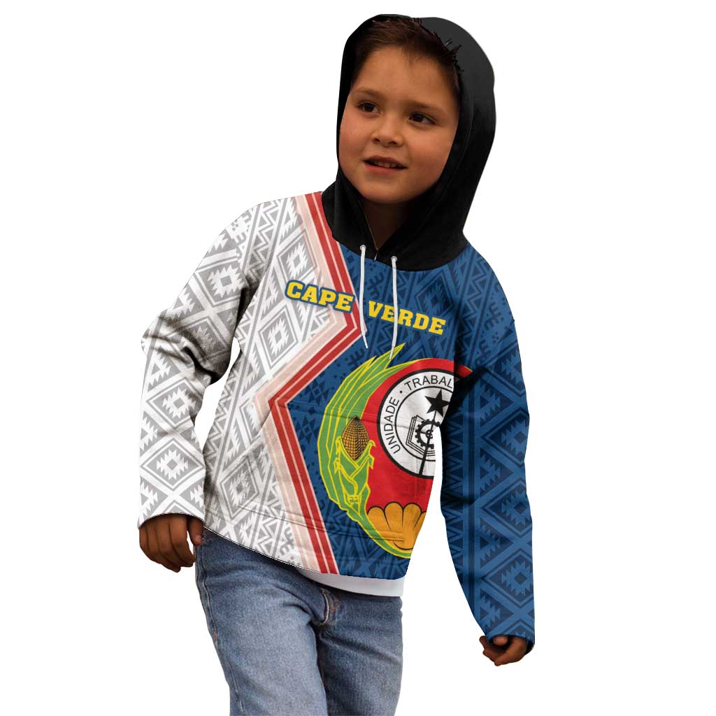 Cape Verde Kid Hoodie Verde Coat Of Arms And Pattern - Wonder Print Shop