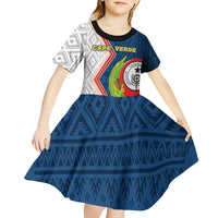 Cape Verde Kid Short Sleeve Dress Verde Coat Of Arms And Pattern - Wonder Print Shop