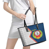 Cape Verde Leather Tote Bag Verde Coat Of Arms And Pattern - Wonder Print Shop