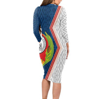 Cape Verde Long Sleeve Bodycon Dress Verde Coat Of Arms And Pattern - Wonder Print Shop