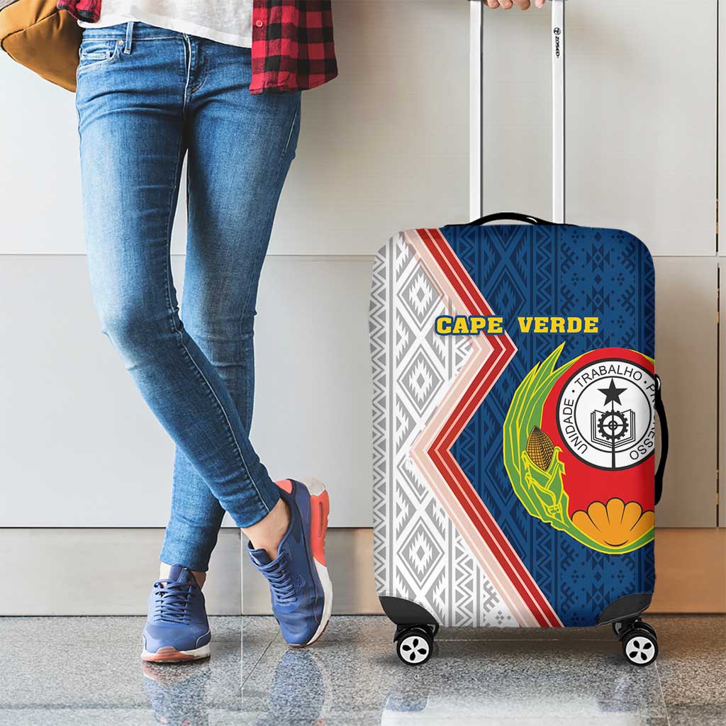 Cape Verde Luggage Cover Verde Coat Of Arms And Pattern - Wonder Print Shop