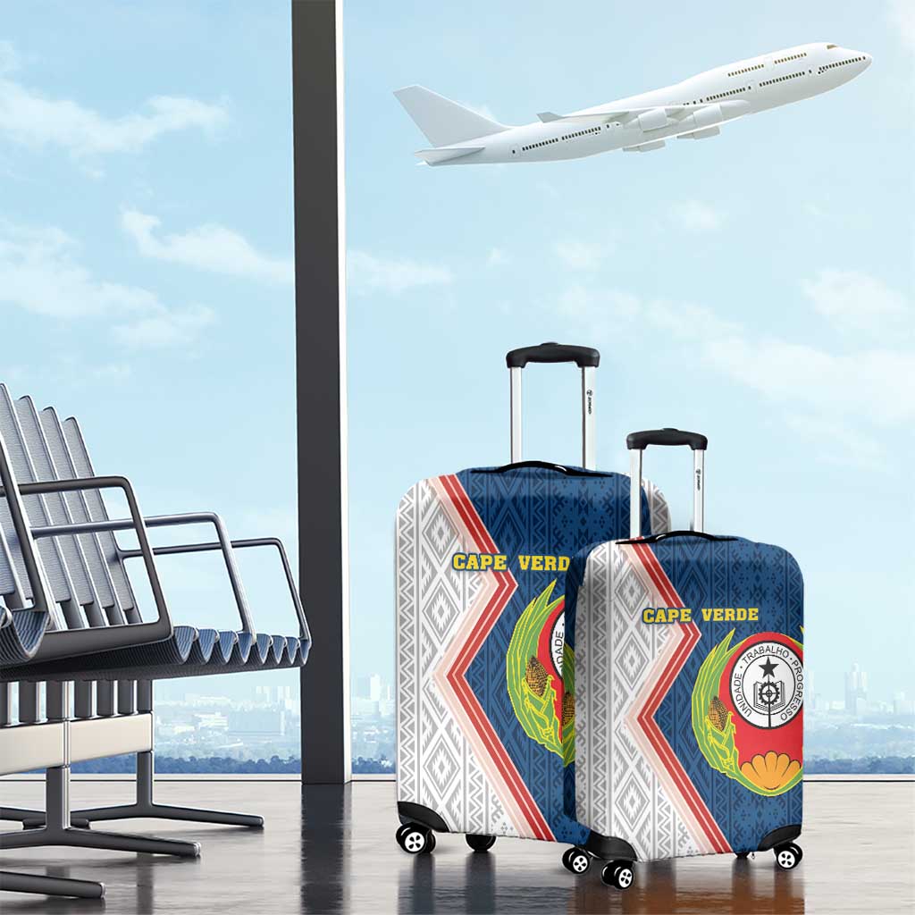 Cape Verde Luggage Cover Verde Coat Of Arms And Pattern - Wonder Print Shop