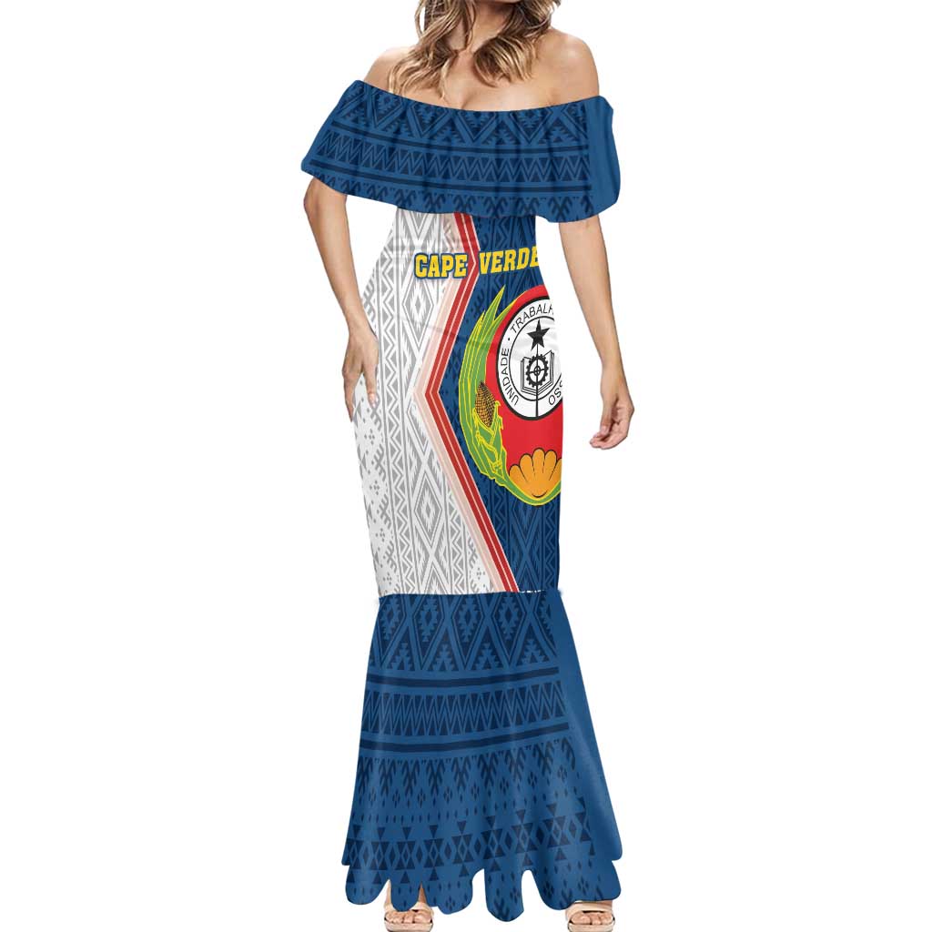 Cape Verde Mermaid Dress Verde Coat Of Arms And Pattern - Wonder Print Shop