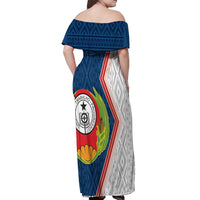 Cape Verde Off Shoulder Maxi Dress Verde Coat Of Arms And Pattern - Wonder Print Shop