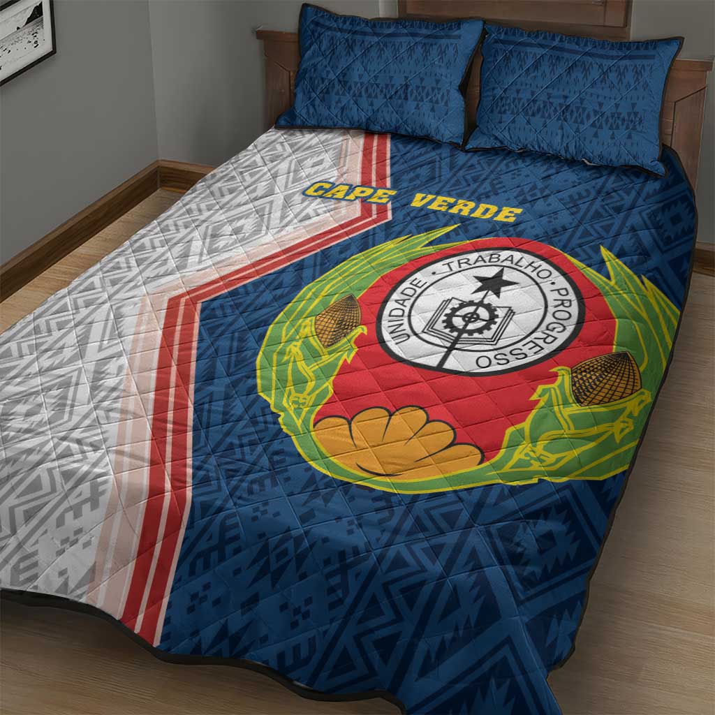 Cape Verde Quilt Bed Set Verde Coat Of Arms And Pattern - Wonder Print Shop