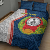 Cape Verde Quilt Bed Set Verde Coat Of Arms And Pattern - Wonder Print Shop