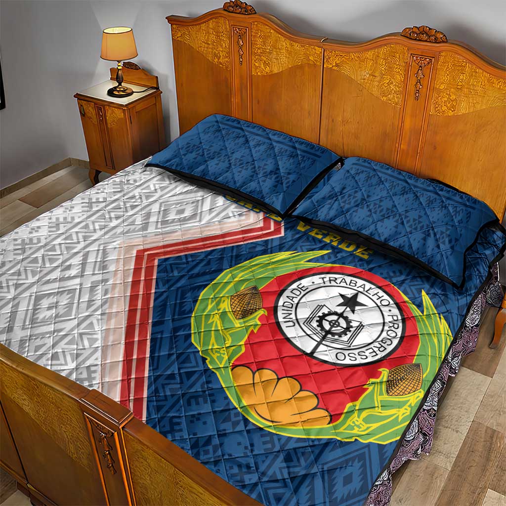Cape Verde Quilt Bed Set Verde Coat Of Arms And Pattern - Wonder Print Shop