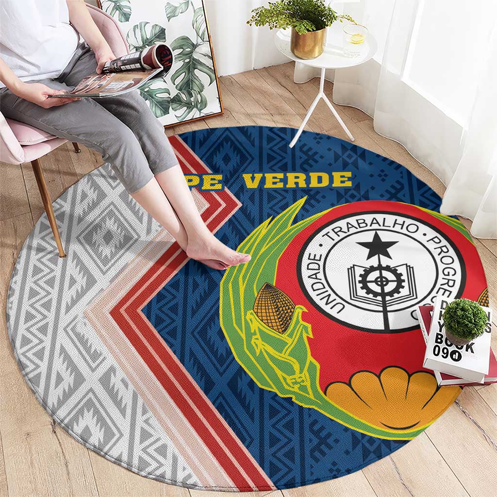 Cape Verde Round Carpet Verde Coat Of Arms And Pattern