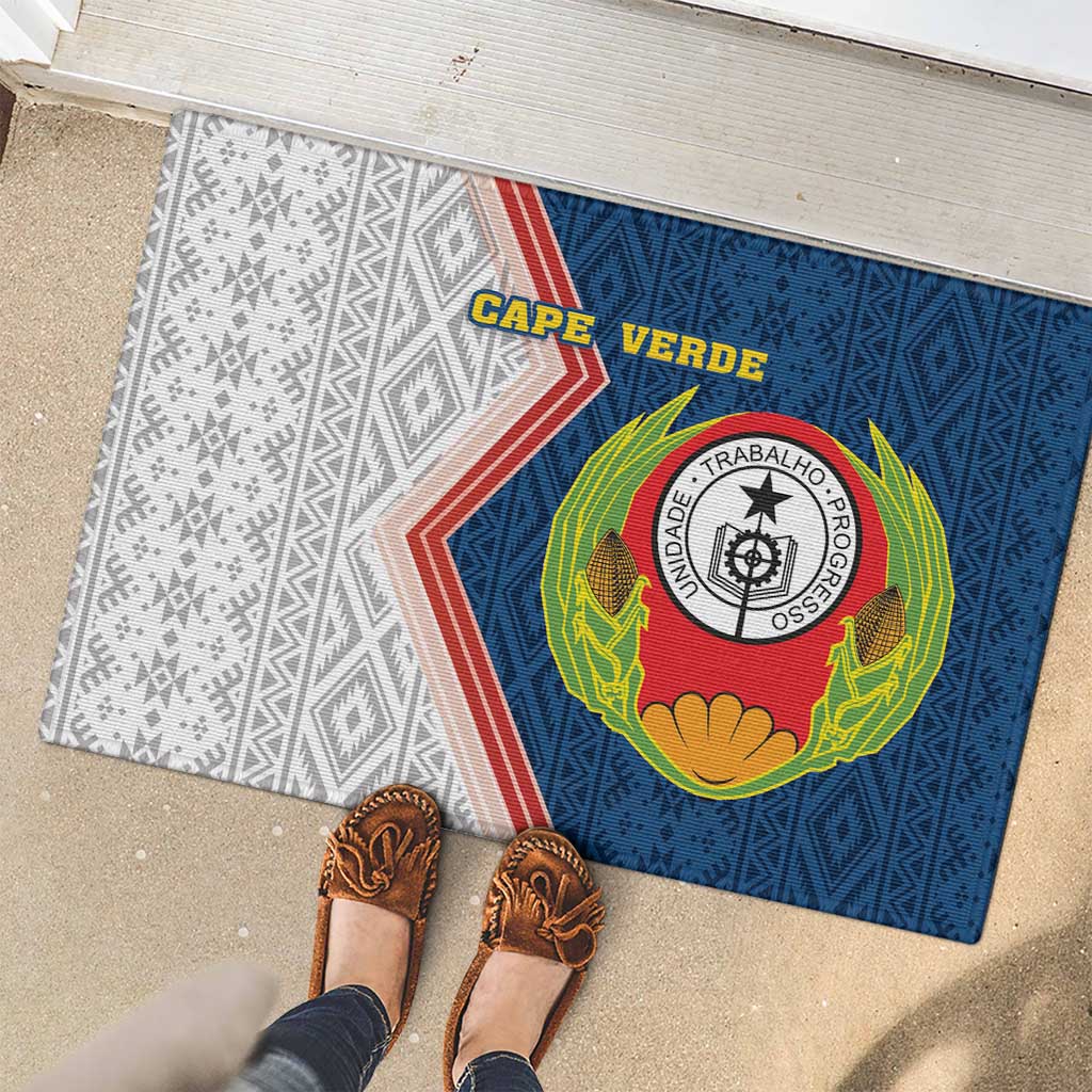 Cape Verde Rubber Doormat Verde Coat Of Arms And Pattern - Wonder Print Shop