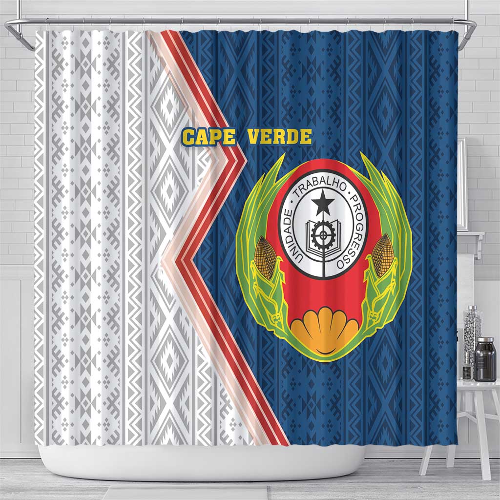 Cape Verde Shower Curtain Verde Coat Of Arms And Pattern