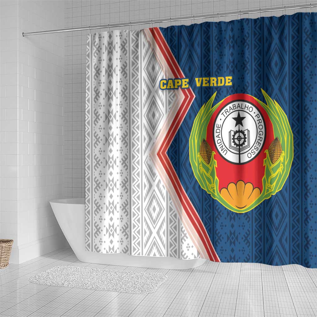 Cape Verde Shower Curtain Verde Coat Of Arms And Pattern
