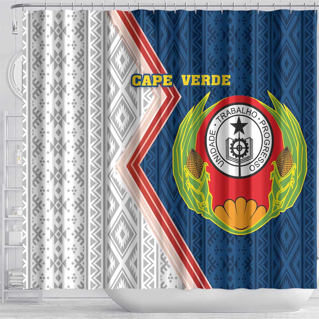 Cape Verde Shower Curtain Verde Coat Of Arms And Pattern