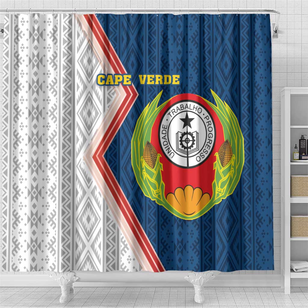 Cape Verde Shower Curtain Verde Coat Of Arms And Pattern