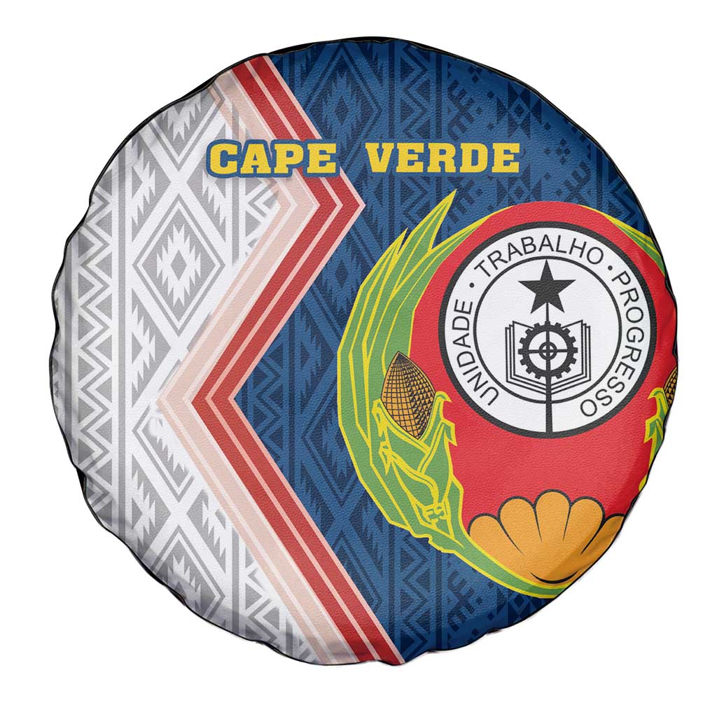 Cape Verde Spare Tire Cover Verde Coat Of Arms And Pattern - Wonder Print Shop