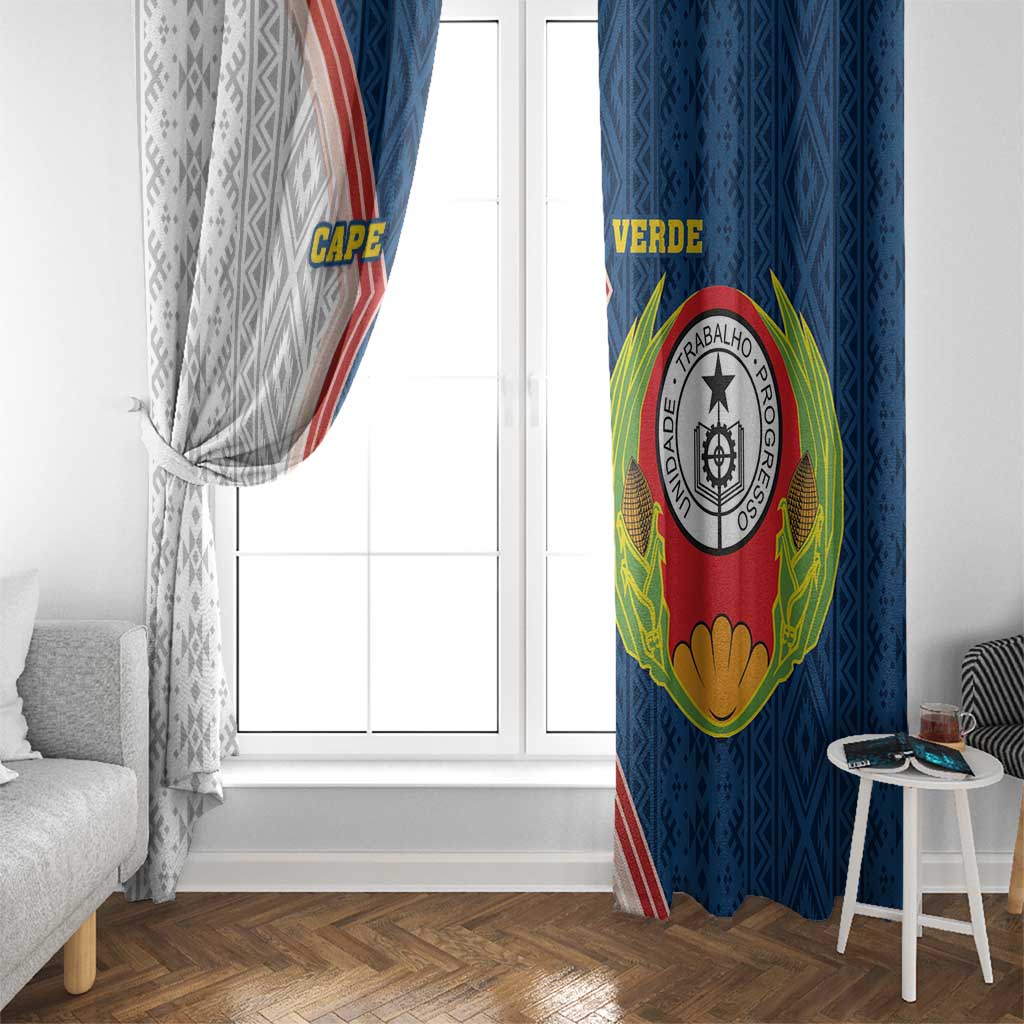 Cape Verde Window Curtain Verde Coat Of Arms And Pattern - Wonder Print Shop