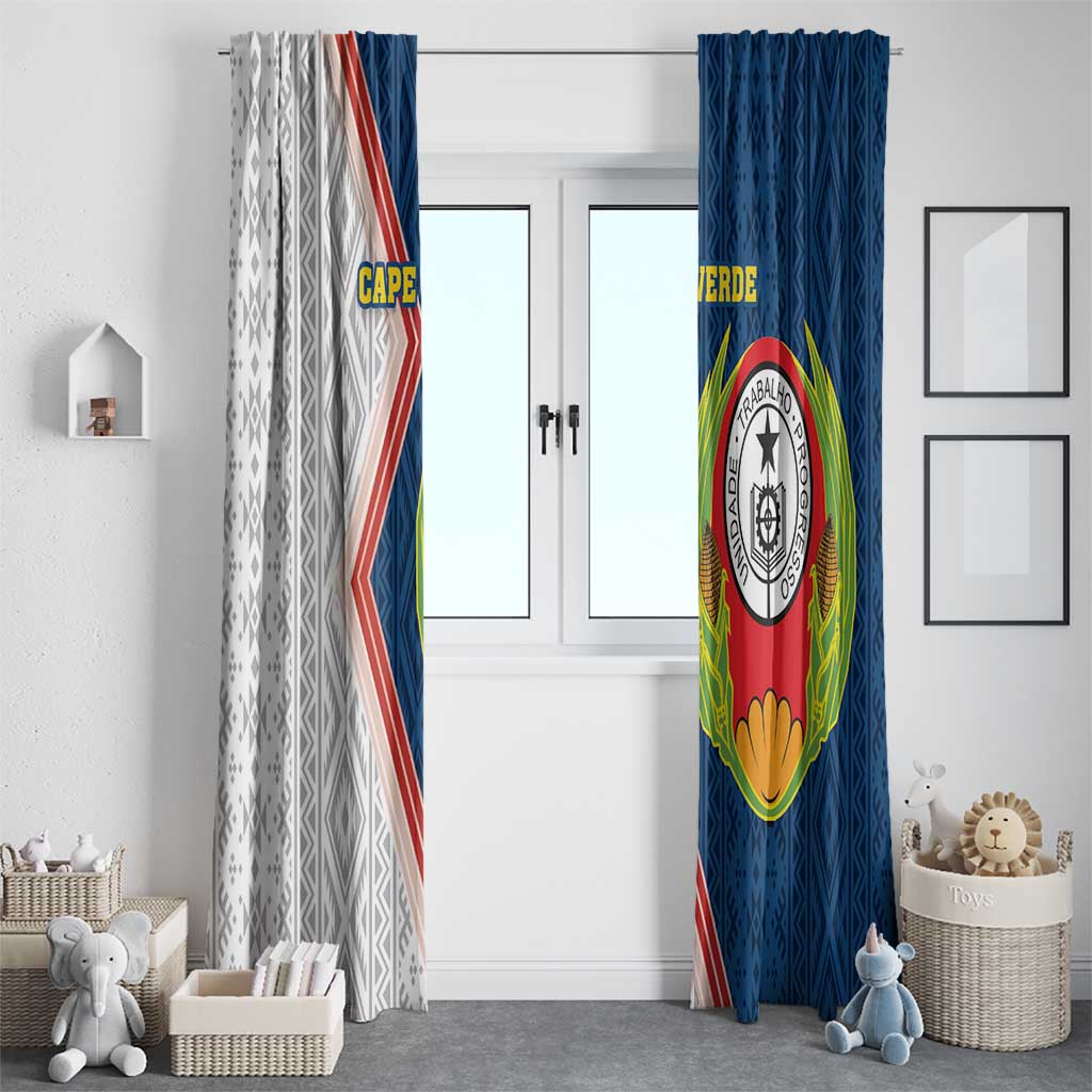Cape Verde Window Curtain Verde Coat Of Arms And Pattern - Wonder Print Shop