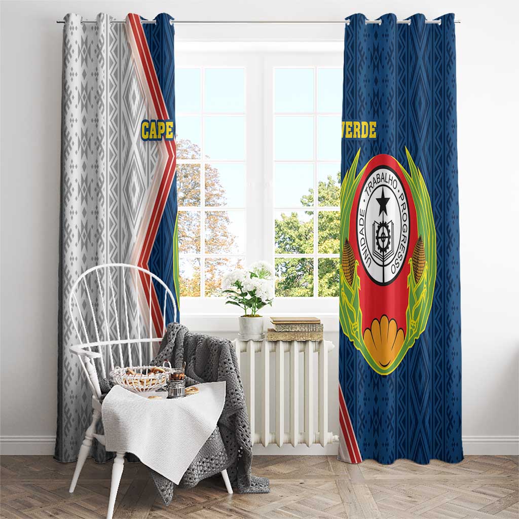 Cape Verde Window Curtain Verde Coat Of Arms And Pattern - Wonder Print Shop