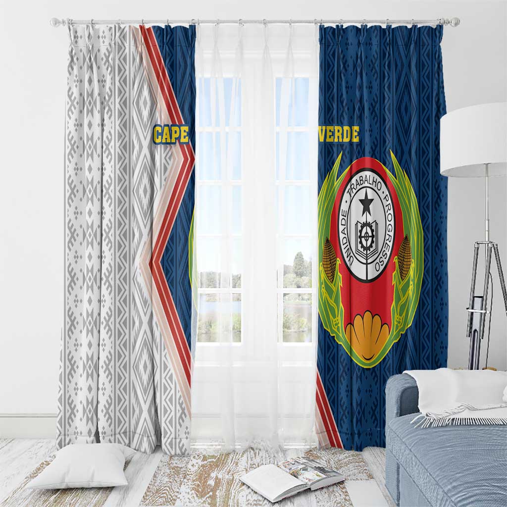 Cape Verde Window Curtain Verde Coat Of Arms And Pattern - Wonder Print Shop