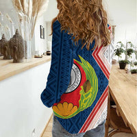 Cape Verde Women Casual Shirt Verde Coat Of Arms And Pattern - Wonder Print Shop