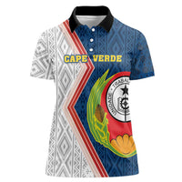 Cape Verde Women Polo Shirt Verde Coat Of Arms And Pattern - Wonder Print Shop