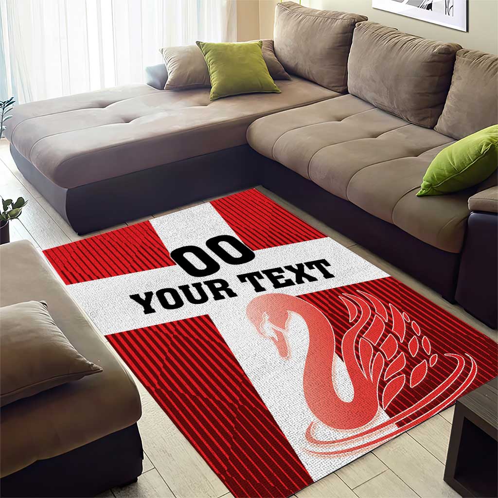 Custom Denmark Football Area Rug Mute Swan - Wonder Print Shop