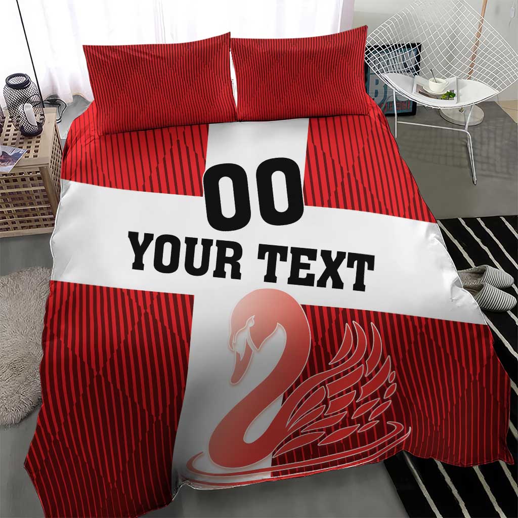 Custom Denmark Football Bedding Set Mute Swan - Wonder Print Shop