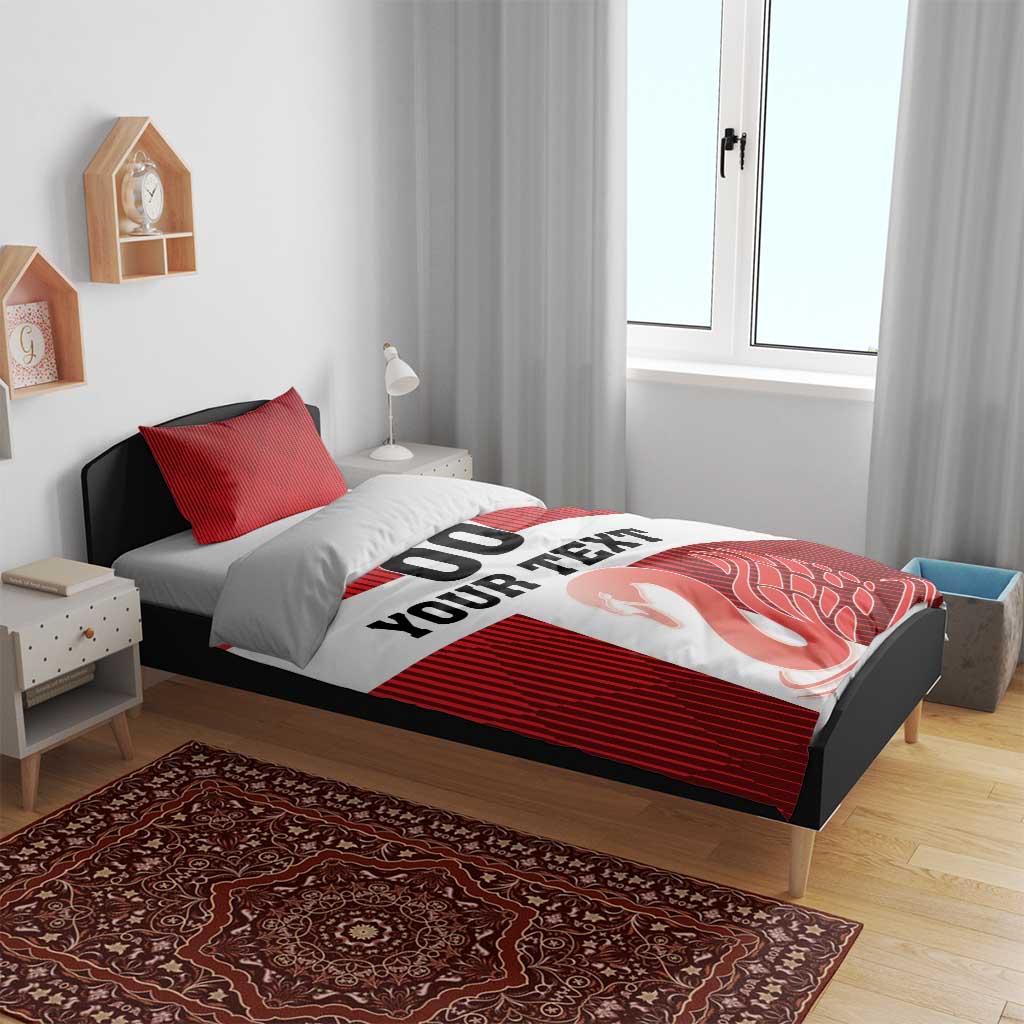 Custom Denmark Football Bedding Set Mute Swan - Wonder Print Shop