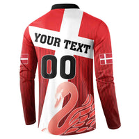 Custom Denmark Football Button Sweatshirt Mute Swan - Wonder Print Shop