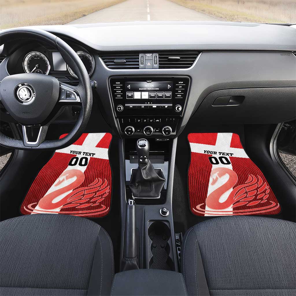 Custom Denmark Football Car Mats Mute Swan - Wonder Print Shop