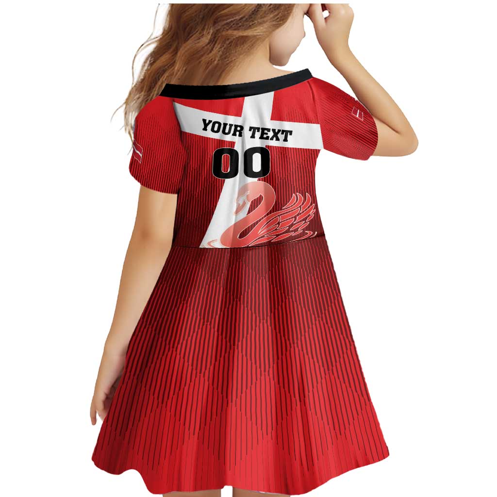 Custom Denmark Football Family Matching Mermaid Dress and Hawaiian Shirt Mute Swan - Wonder Print Shop