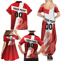 Custom Denmark Football Family Matching Summer Maxi Dress and Hawaiian Shirt Mute Swan - Wonder Print Shop