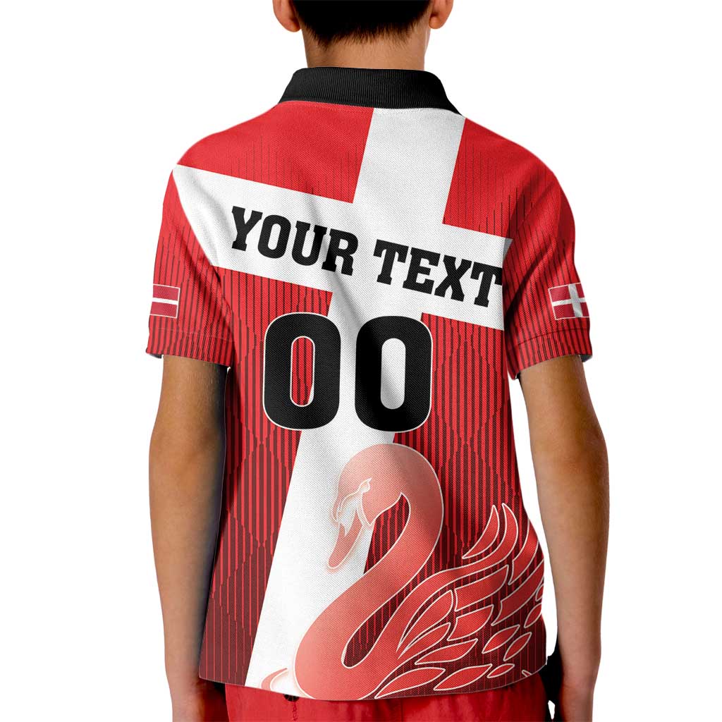 Custom Denmark Football Kid Polo Shirt Mute Swan - Wonder Print Shop