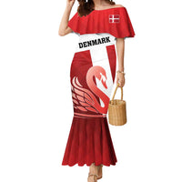 Custom Denmark Football Mermaid Dress Mute Swan - Wonder Print Shop