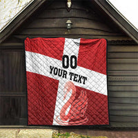 Custom Denmark Football Quilt Mute Swan - Wonder Print Shop